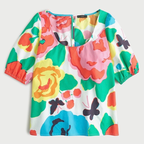 J. Crew Scoopneck Floral Blouse XS - Picture 14 of 14